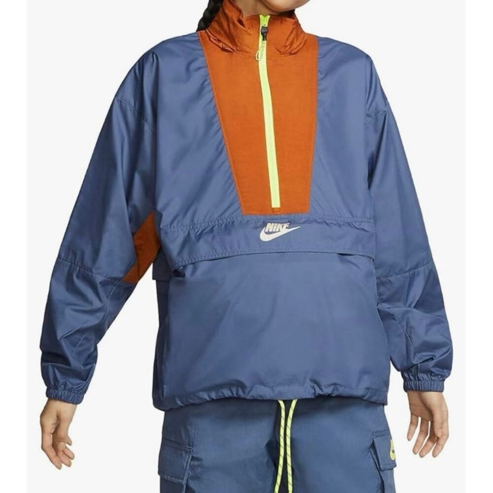 NIKE Jacket Converts to Fanny Pack Belt Bag Packable Windbreaker Hood Medium